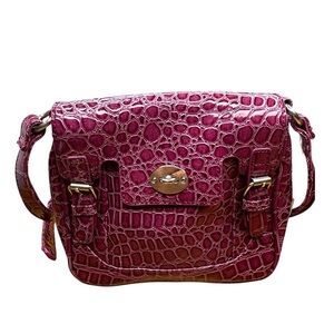 New York & Company Patent Alligator Crossbody Wine NWT Casual Y2K